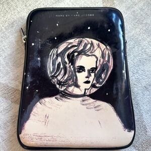 Marc by Marc Jacobs Black & Blush Illustrated Patent Tablet or Ebook Sleeve